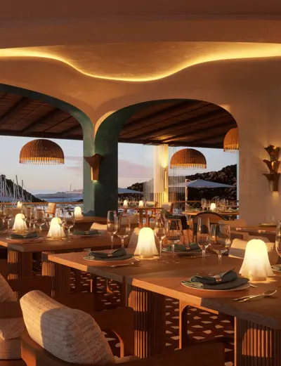 W Sardinia Poltu Quatu Rendering Restaurant