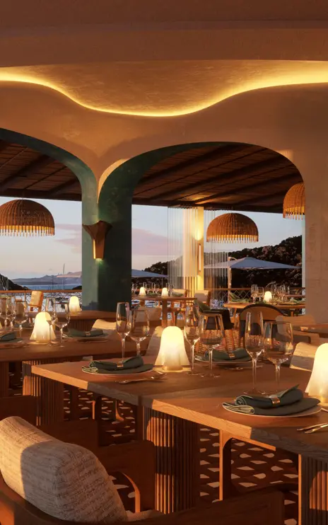 W Sardinia Poltu Quatu Rendering Restaurant